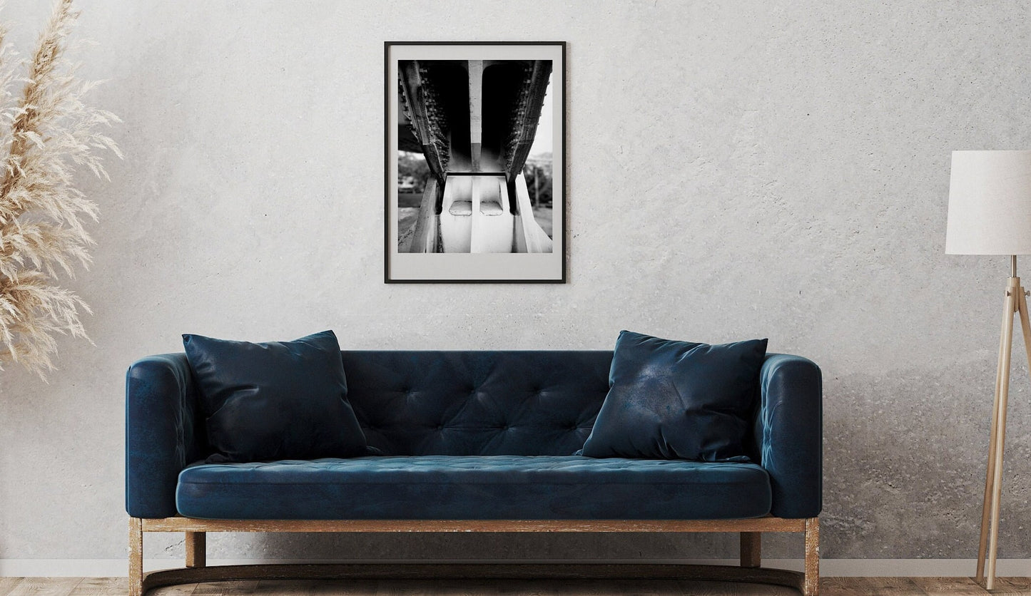 Black and white photography of the Fremont Bridge in Portland, Oregon | Available framed or unframed for home or office