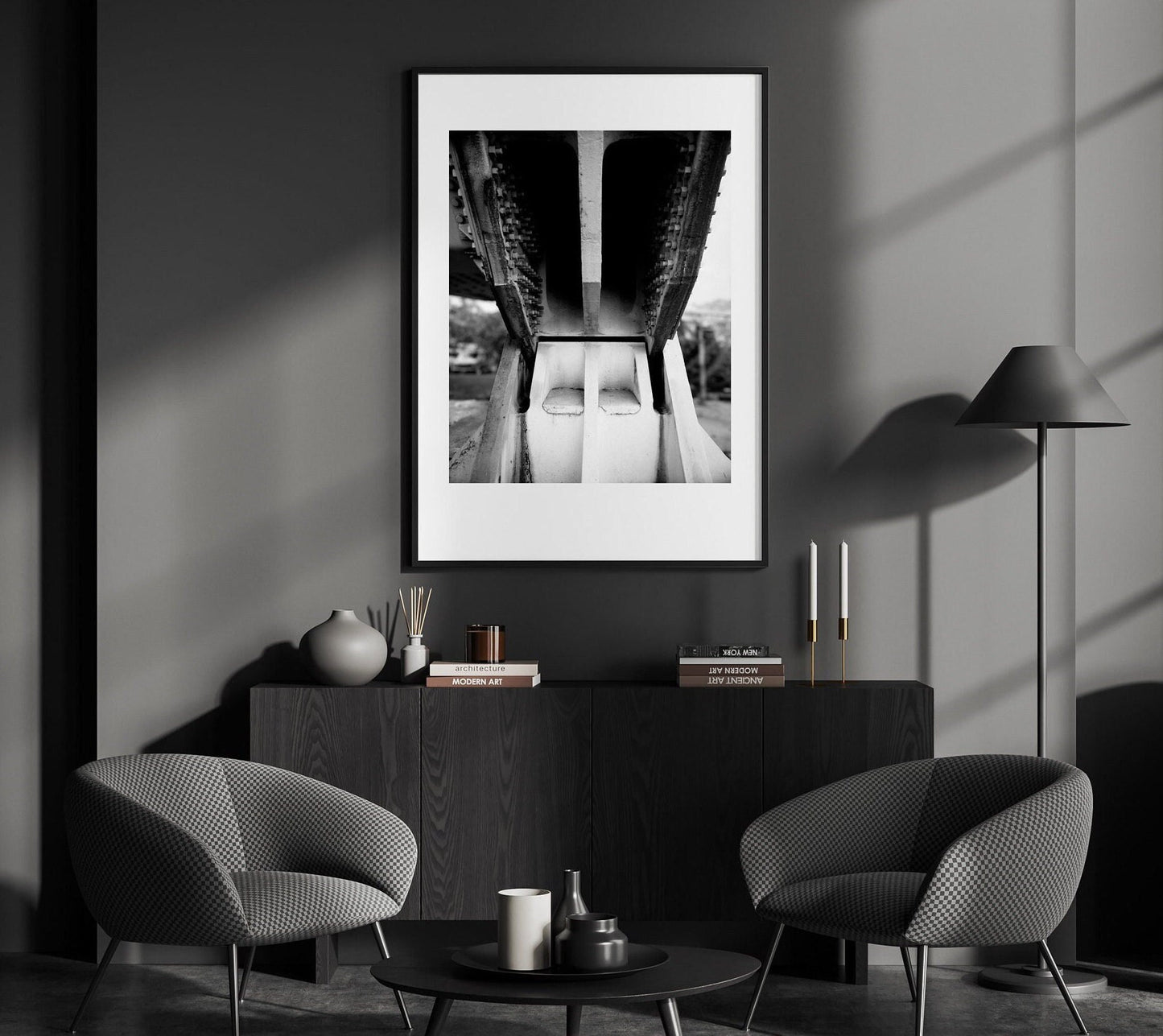 Black and white photography of the Fremont Bridge in Portland, Oregon | Available framed or unframed for home or office